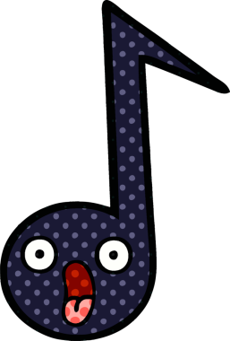 Bir insan tarafından çizilmiş bir notanın çizgi roman tarzı karikatürü