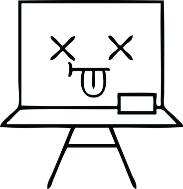 Bir insan tarafından çizilmiş karatahta çizimi