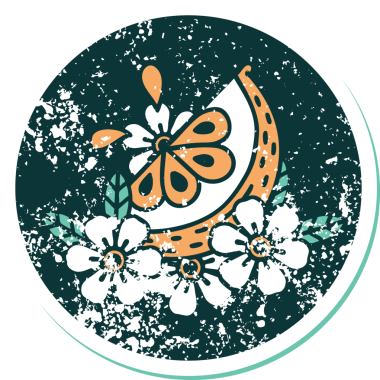 Bir insan tarafından çizilmiş dekoratif bir limon desenli dövme stili.