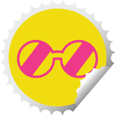 Bir insan tarafından çizilmiş grafik vektör illüstrasyon dairesel soyma etiketi