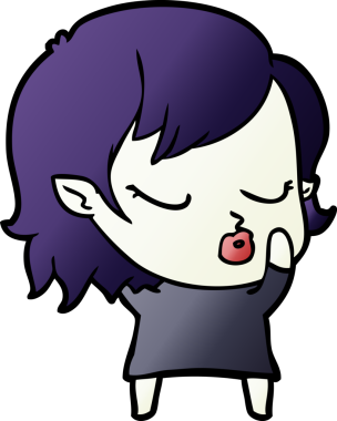 Bir insan tarafından çizilmiş şirin vampir kız çizgi filmi.