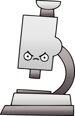 Bir insan tarafından çizilmiş mikroskobun gölgelenmiş karikatürü