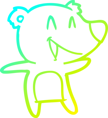 Bir insan tarafından çizilmiş gülen ayı çizgi filmi.