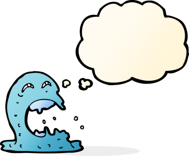 Düşünce baloncuğu bir insan tarafından çizilmiş iğrenç bir hayalet.