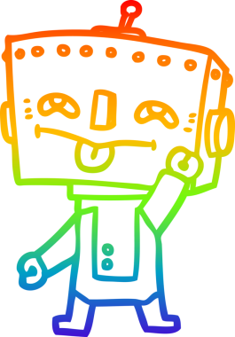 gökkuşağı gradyan çizgisi bir insan tarafından çizilmiş robot çizgi