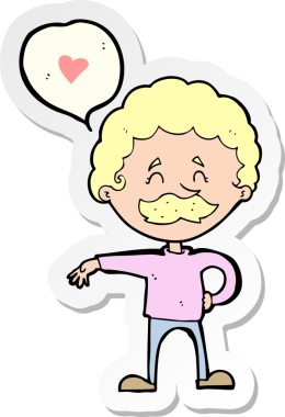 Çizgi film bıyıklı bir adamın insan tarafından çizilmiş bir resmi.