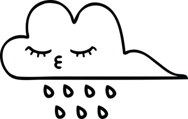 Bir insan tarafından çizilmiş fırtına yağmuru bulutu çizimi