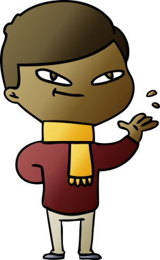 Bir insan tarafından çizilmiş çizgi film çocuğu.