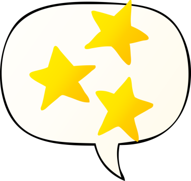 bir insan tarafından çizilmiş düzgün eğimli konuşma baloncuğu olan çizgi film yıldızları