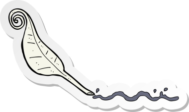 Bir insan tarafından çizilmiş bir tüy kaleminin çıkartması.