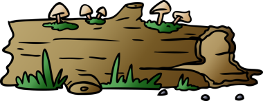 Bir insan tarafından çizilmiş ağaç kütüğünün gradyan karikatürü.