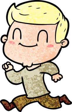 Bir insan tarafından çizilmiş çizgi film dostu bir adam.