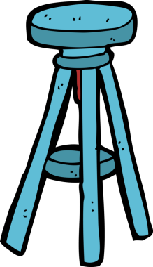 bir insan tarafından çizilmiş bir tabure.