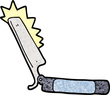 Bir insan tarafından çizilmiş keskin bir jilet.