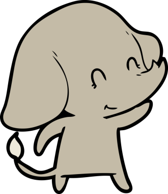 Bir insan tarafından çizilmiş şirin bir fil.