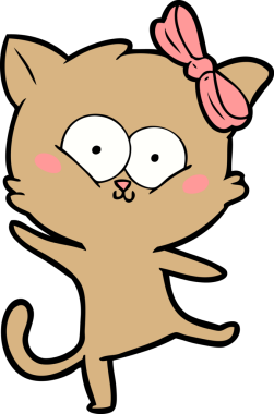 Bir insan tarafından çizilmiş çizgi film kedisi.