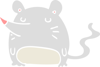 bir insan tarafından çizilmiş düz renk çizgi film faresi