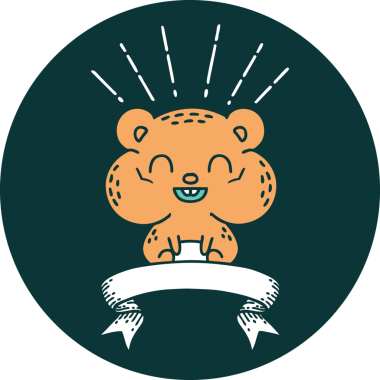 Bir insan tarafından çizilmiş mutlu hamster dövmesi ikonu