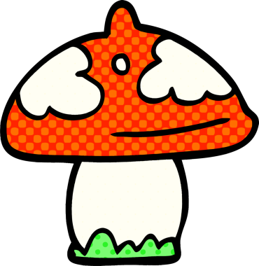 Bir insan tarafından çizilmiş karalama mantarı.