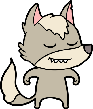 Bir insan tarafından çizilmiş dost canlısı bir kurt.