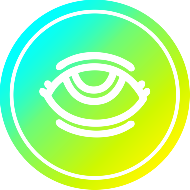 Serin gradyan bitiş simgesine sahip göz, bir insan tarafından çizilen serin gradyan bitiş.