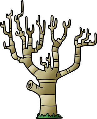 Bir insan tarafından çizilmiş bir kış ağacı.