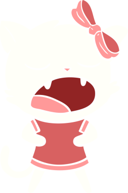 Bir insan tarafından çizilmiş düz renkli çizgi film.