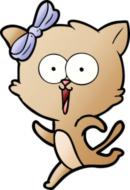 Bir insan tarafından çizilmiş çizgi film kedisi.