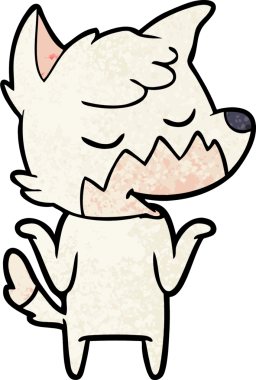 Bir insan tarafından çizilmiş dost canlısı çizgi film tilkisi