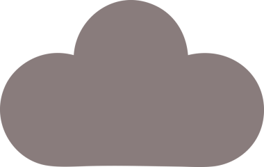 Bir insan tarafından çizilmiş bir fırtına bulutunun düz renkli retro karikatürü