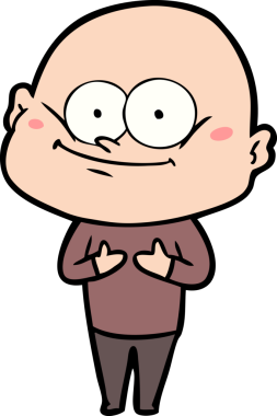 Bir insan tarafından çizilmiş kel bir adam.