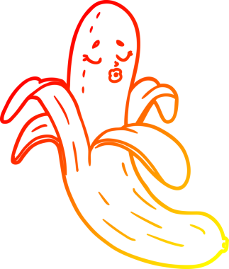 Bir insan tarafından çizilmiş en iyi kalitede organik muz çizgi çizimi.