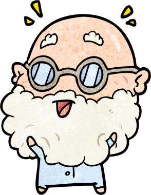 Sevimli karikatür bir insan tarafından çizilmiş yaşlı adamı şaşırttı.