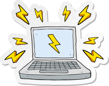 Bir insan tarafından çizilmiş dizüstü bilgisayar etiketi.