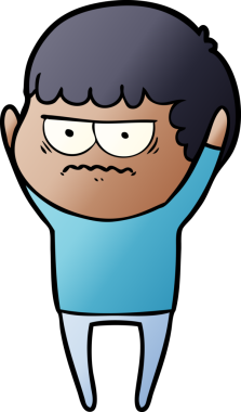 Bir insan tarafından çizilmiş rahatsız bir adam.