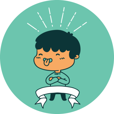 Dövme stili bir çocuğun bir insan tarafından çizilmiş dili.