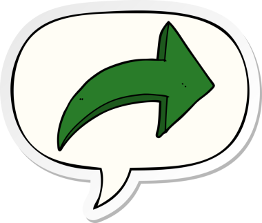 bir insan tarafından çizilmiş konuşma kabarcığı etiketli ok işaretli çizgi film