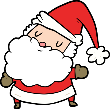 Bir insan tarafından çizilmiş Noel Baba çizgi filmi.