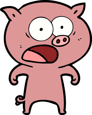 Bir insan tarafından çizilmiş domuz bağırması.