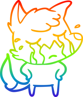 Bir insan tarafından çizilmiş ağlayan tilki çizgi filminin çizimi.