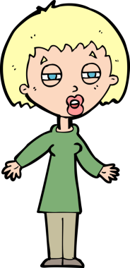 Bir insan tarafından çizilmiş yorgun bir kadın.