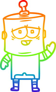 gökkuşağı gradyan çizgisi bir insan tarafından çizilmiş robot çizgi