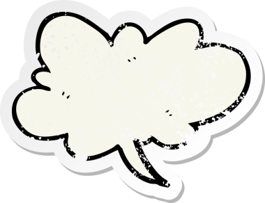 Bir insanın çizdiği karikatür buhar tasarım elementinin gerilimli retro yapıştırması