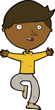 Bir insan tarafından çizilmiş heyecanlı bir çizgi film.