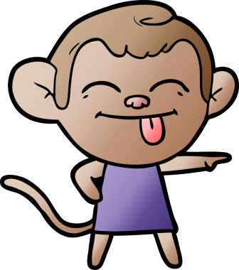 Bir insan tarafından çizilmiş komik çizgi film maymunu