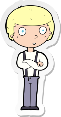 Bir insan tarafından çizilmiş kolları olan bir çizgi film karakterinin çıkartması.