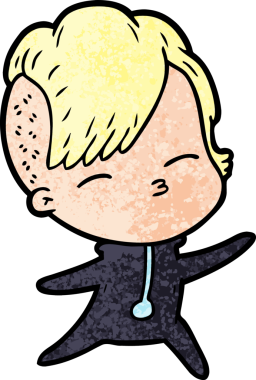 Bir insan tarafından çizilmiş şaşı çizgi film kızı.