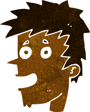 Bir insan tarafından çizilmiş mutlu çocuk yüzü.