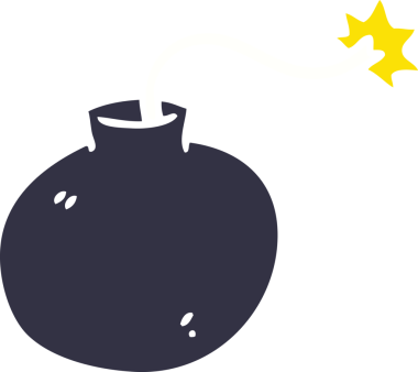 Bir insan tarafından çizilmiş tuhaf bir çizgi film bombası.