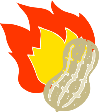 Bir insan tarafından çizilmiş düz renk fıstık çizimi